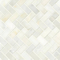 MSI Greecian White Herringbone Pattern — Natural Stone Mosaic in white tonality