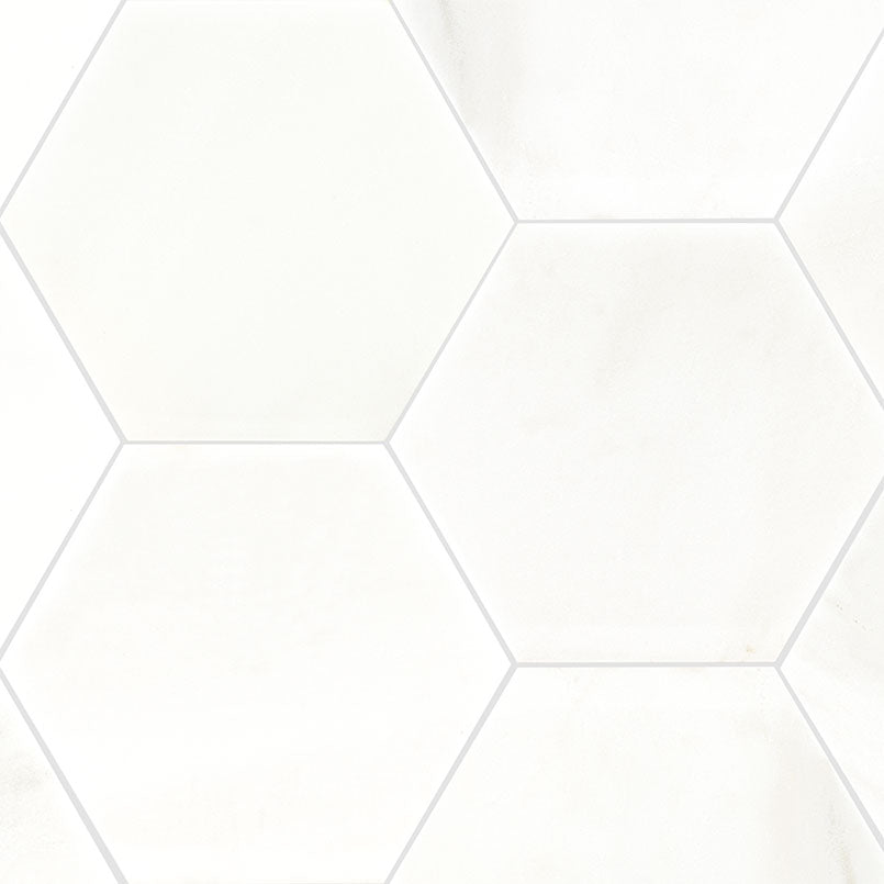 MSI Greecian White 8" Hexagon Polished — Natural Stone Mosaic in white tonality