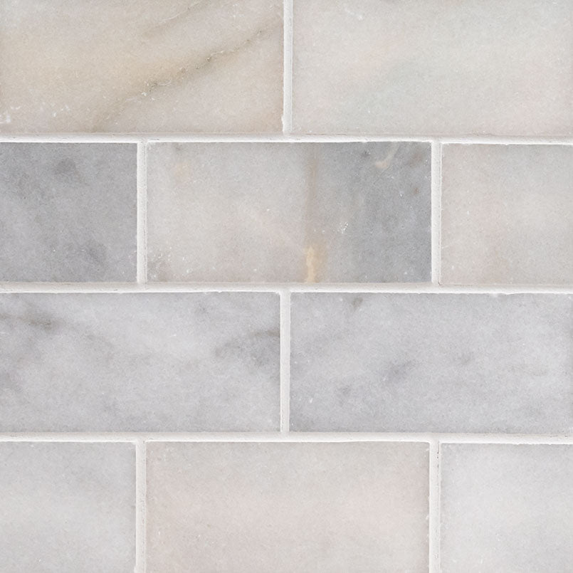 MSI Greecian White Marble Subway Tile 3x6 — Natural Stone Mosaic in white tonality