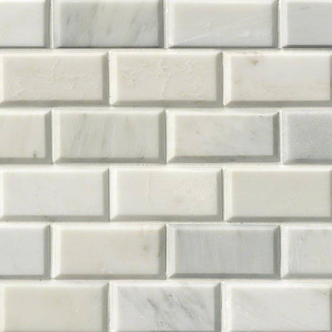 MSI Greecian White Beveled Subway Tile 2x4