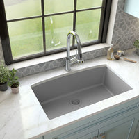 MSI Grey Quartz Single Bowl 3219 Sinks — surface detail in grey tonality