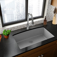 MSI Grey Quartz Single Bowl 3219 Sinks — surface detail in grey tonality