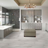 MSI White Oak Serenity Stone Pebble Mosaic — surface detail in white tonality