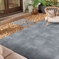 MSI Cosmic Black Sandblasted Marble Paver — surface detail in black tonality