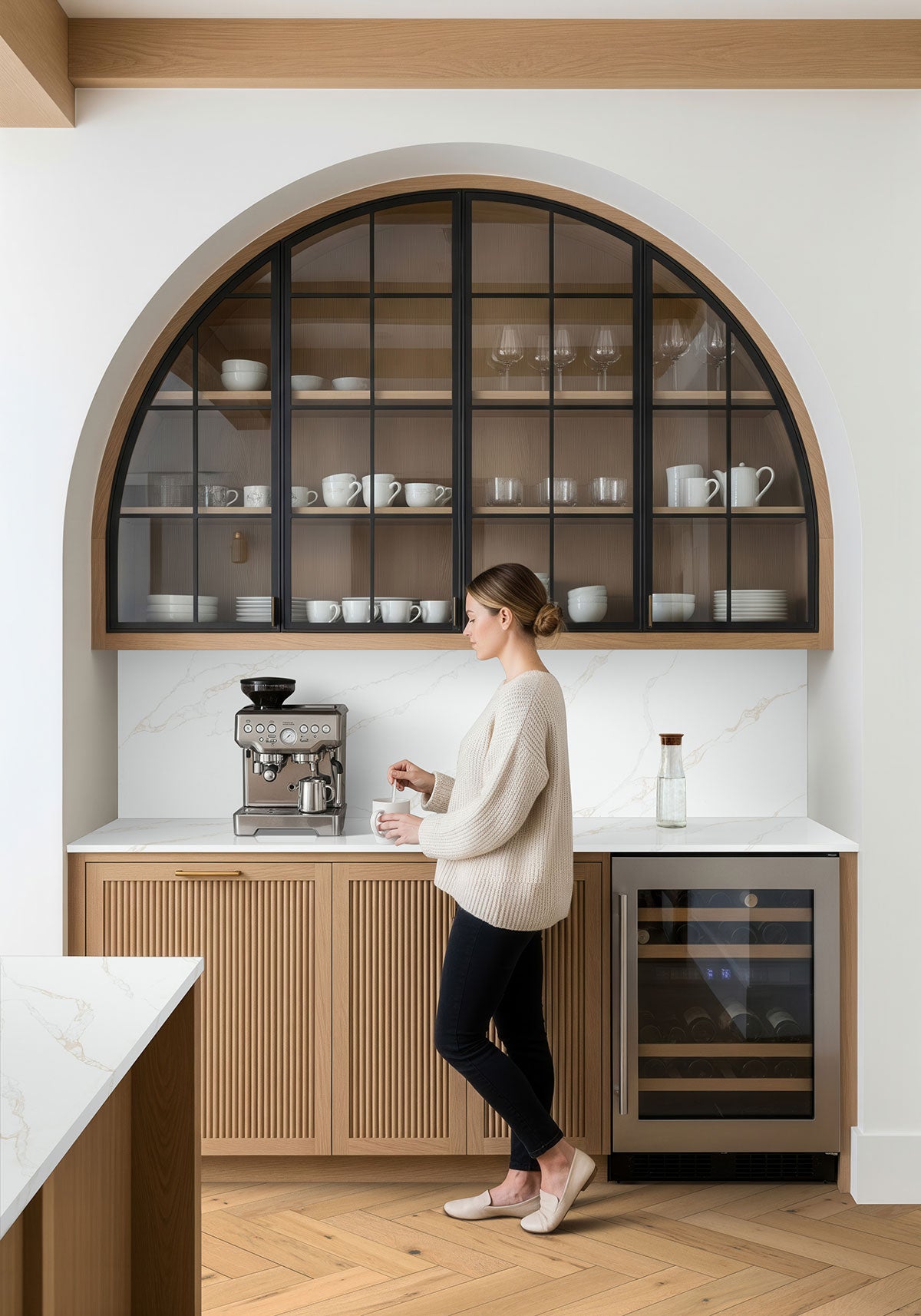 MSI Mccarran Herringbone Bramlett Engineered Hardwood Flooring — surface detail in natural tonality