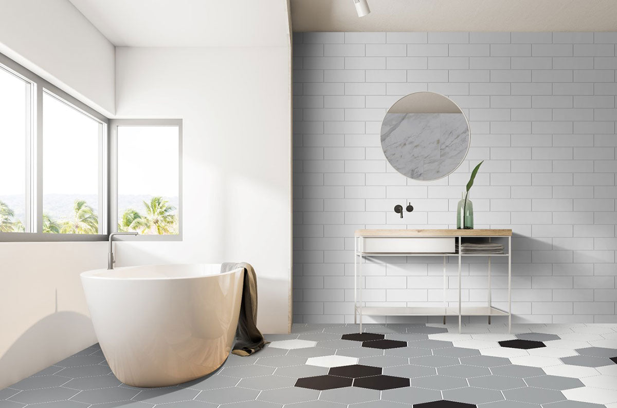 MSI Hexley Ecru Hexagon Tile — surface detail in natural tonality