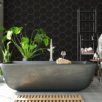 MSI Hexley Graphite Hexagon Tile — surface detail in graphite tonality