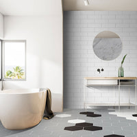 MSI Hexley Graphite Hexagon Tile — surface detail in graphite tonality
