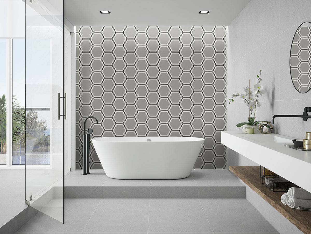 MSI Hexley Hive Hexagon Tile — surface detail in natural tonality