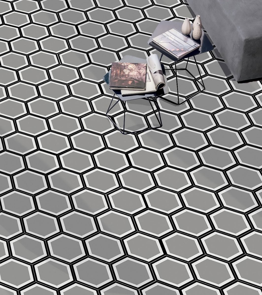 MSI Hexley Hive Hexagon Tile — surface detail in natural tonality
