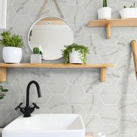 MSI Hexley Marbello Hexagon Tile — surface detail in natural tonality