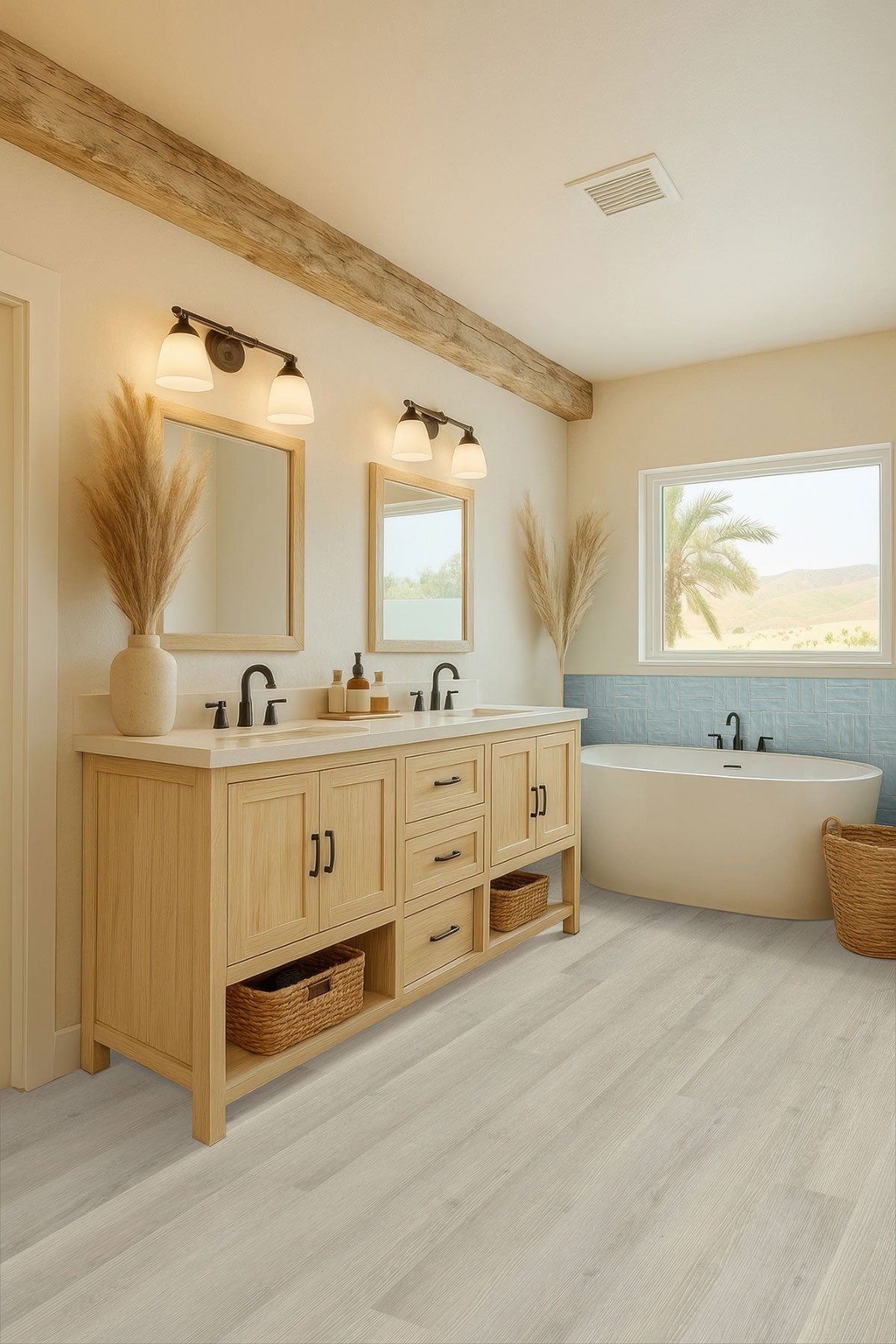MSI Cyrus 2.0 HoneyBella Oak Luxury Vinyl Plank Flooring — surface detail in natural tonality