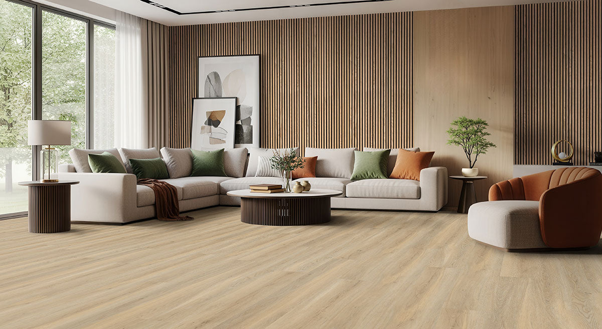MSI Laurel Reserve Honey Hollow Luxury Vinyl Plank Flooring — surface detail in honey tonality