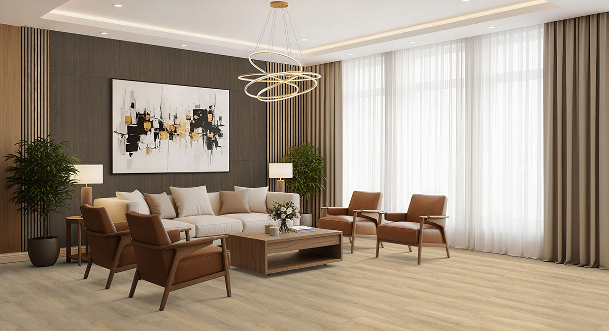 MSI Laurel Honey Hollow Luxury Vinyl Plank Flooring — surface detail in honey tonality