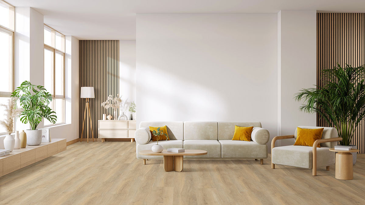 MSI Laurel Honey Hollow Luxury Vinyl Plank Flooring — surface detail in honey tonality