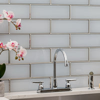 MSI Ice Bevel Glass Tile 4x12 — surface detail in natural tonality
