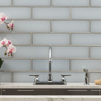 MSI Ice Bevel Glass Tile 4x12 — surface detail in natural tonality