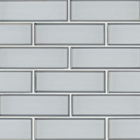 MSI Ice Bevel Subway Tile 2x6 — Glass Mosaic Tile glossy mesh-mounted for designer installs