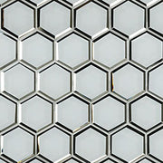 Ice Beveled 3" Hexagon Mosaic Tile