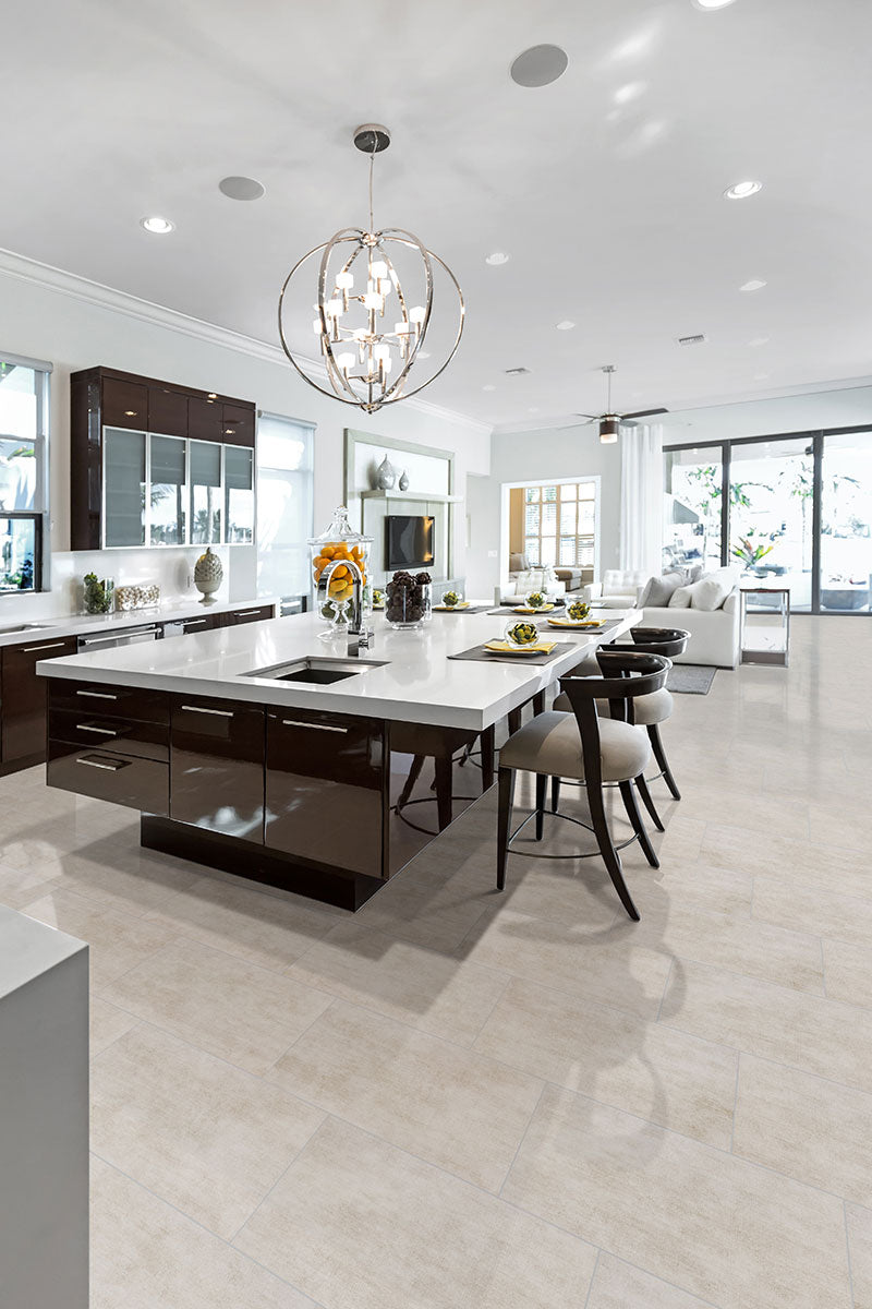 MSI Gridscale Ice — surface detail in natural tonality through-bodied porcelain for full-room install