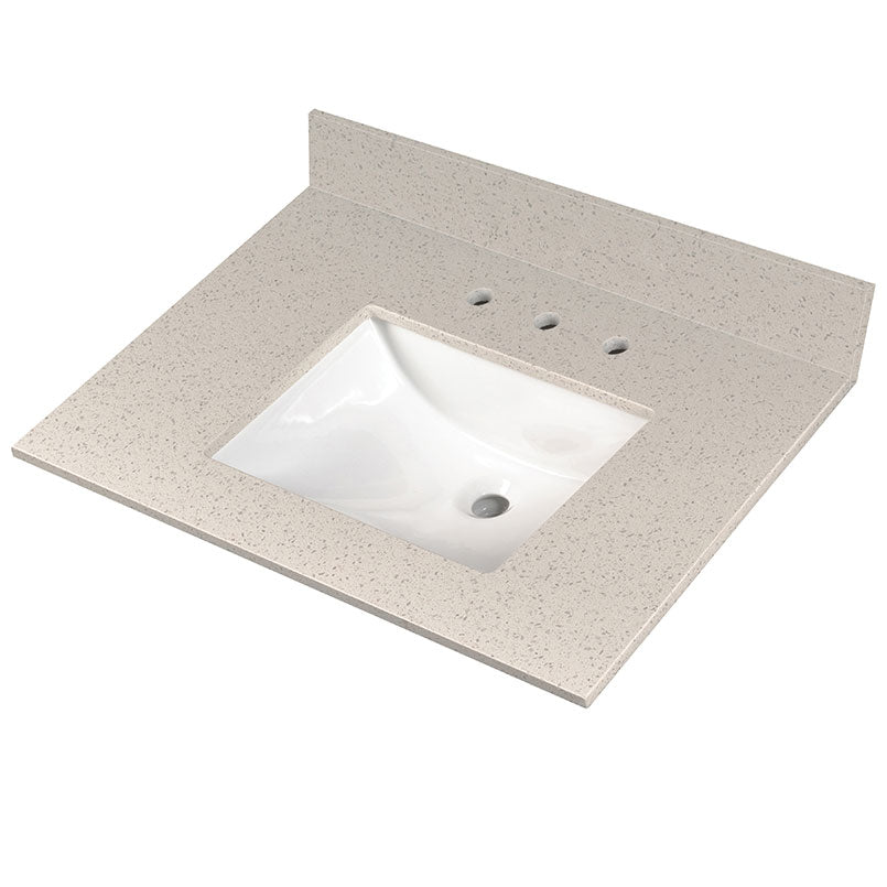 Iced White Vanity Top with Sink