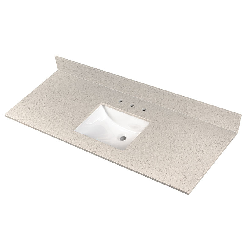 MSI Iced White Vanity Tops — surface detail in white tonality