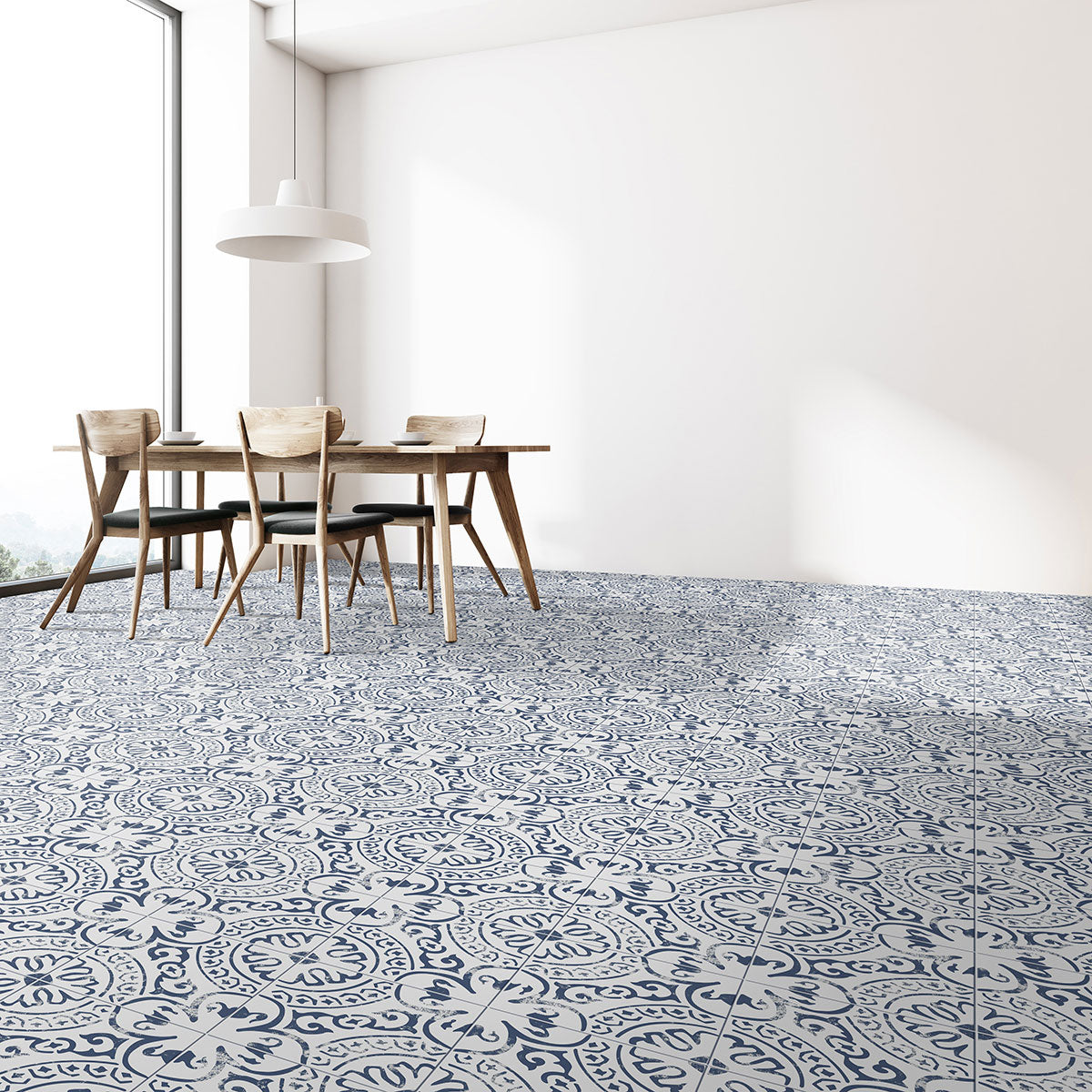MSI Kenzzi Indigo Encaustic Tile — surface detail in natural tonality