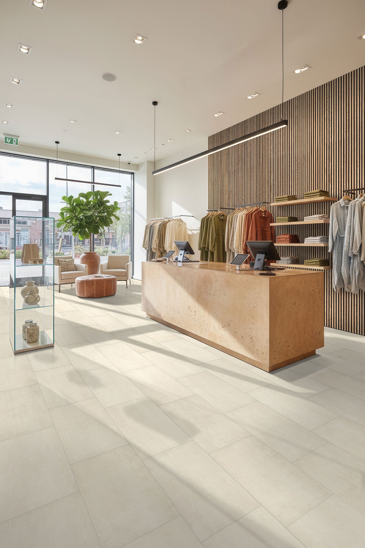 MSI Trecento Ivorelle Luxury Vinyl Tile Flooring — surface detail in natural tonality