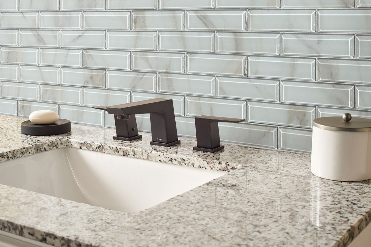 MSI Ivory Amber Beveled Subway Tile — surface detail in ivory tonality
