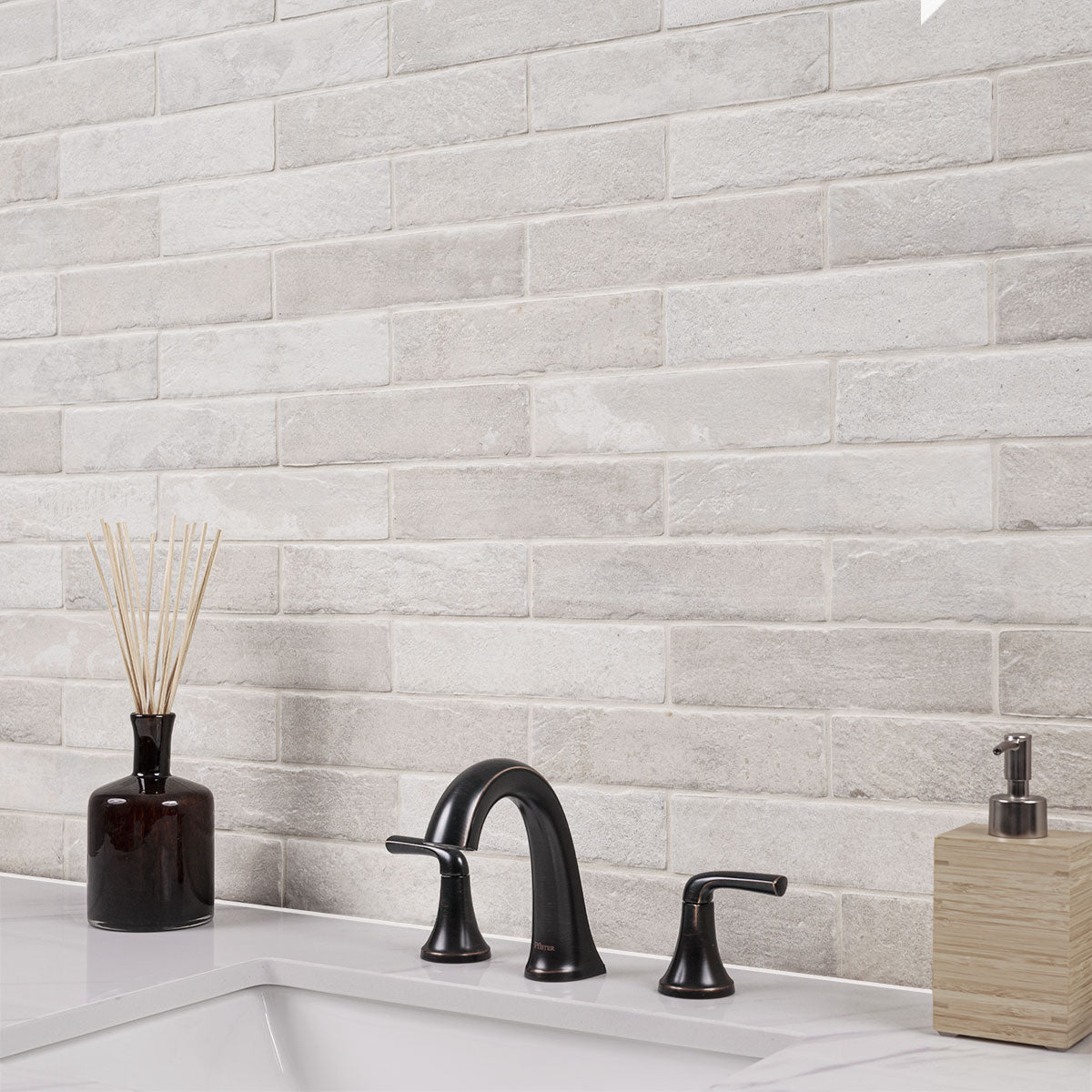 MSI Brickstone Ivory 2x10 Brick Tile — surface detail in ivory tonality