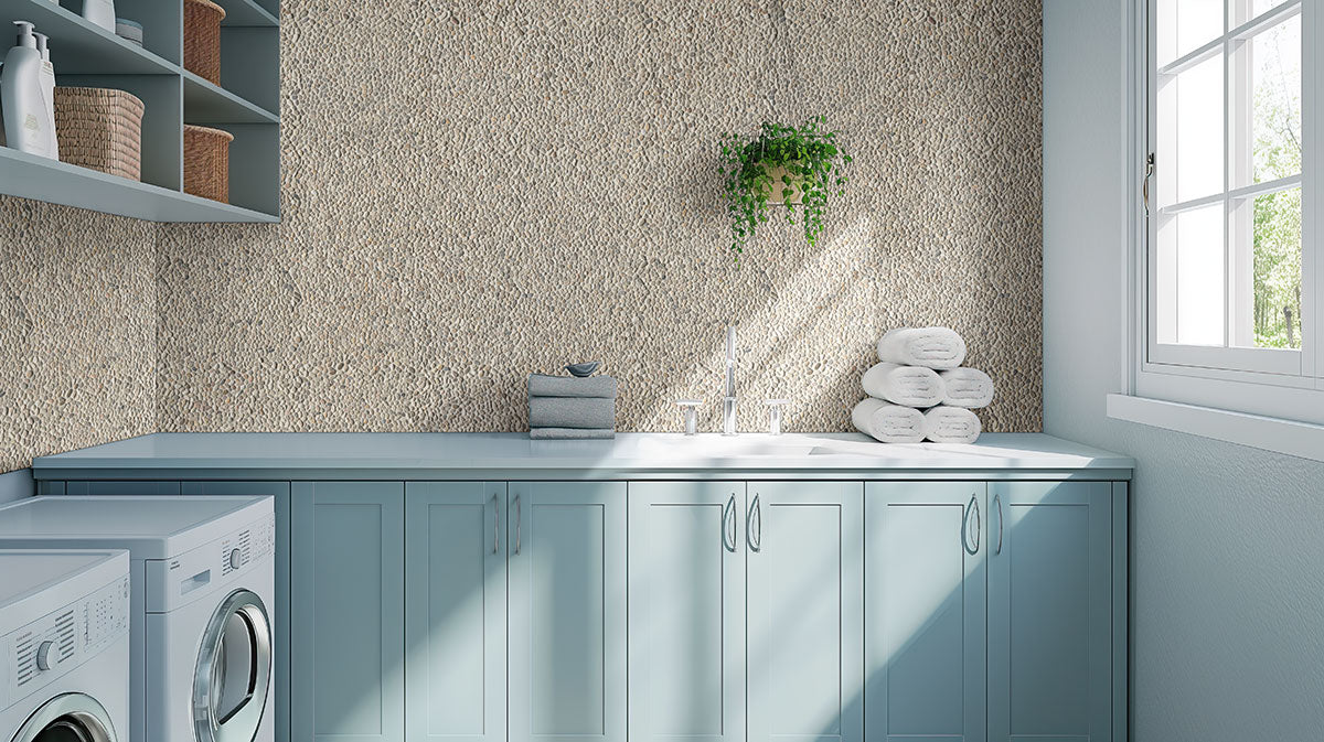 MSI Ivory White Mini Pebble Tile — surface detail in white tonality