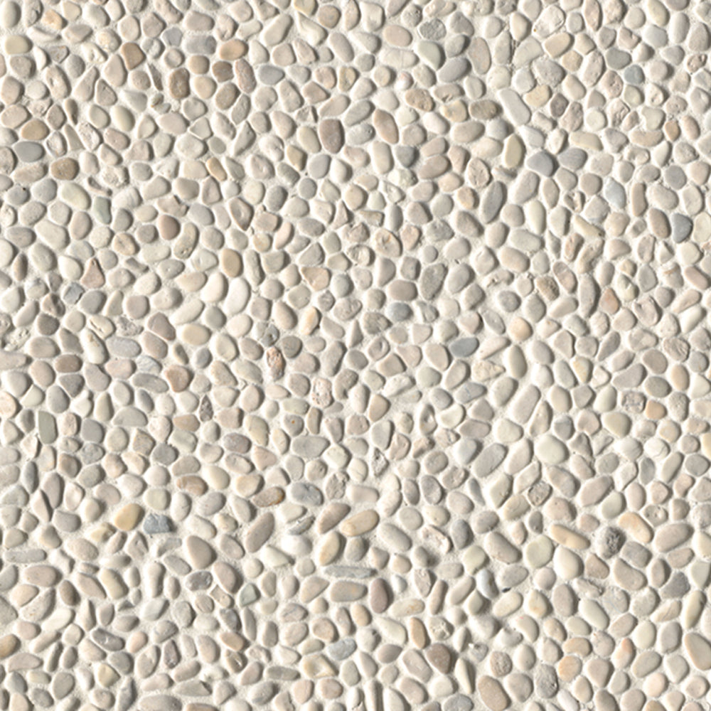 MSI Ivory White Mini Pebble Tile — Pebble Mosaic Tile in white tonality