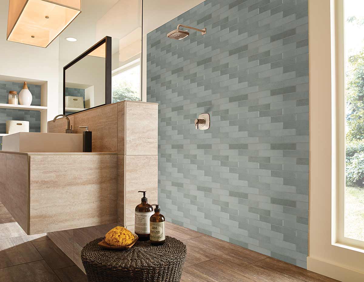MSI Renzo Jade Ceramic Tile 3x12 — surface detail in natural tonality