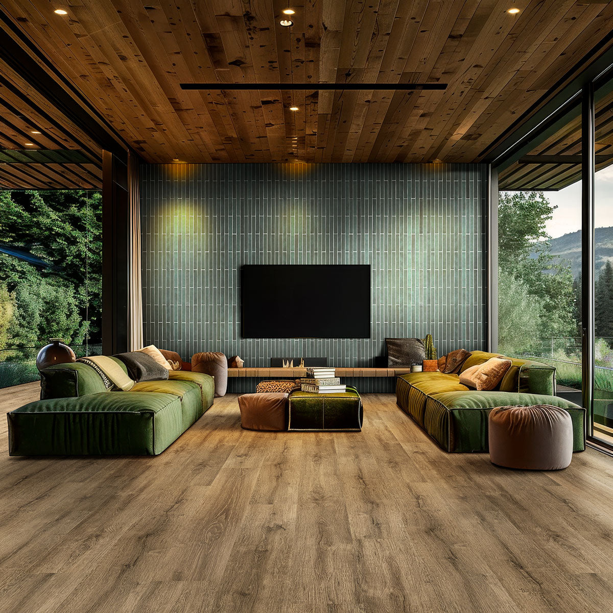 MSI Kallum Walnut Waves Luxury Vinyl Plank Flooring — surface detail in walnut tonality