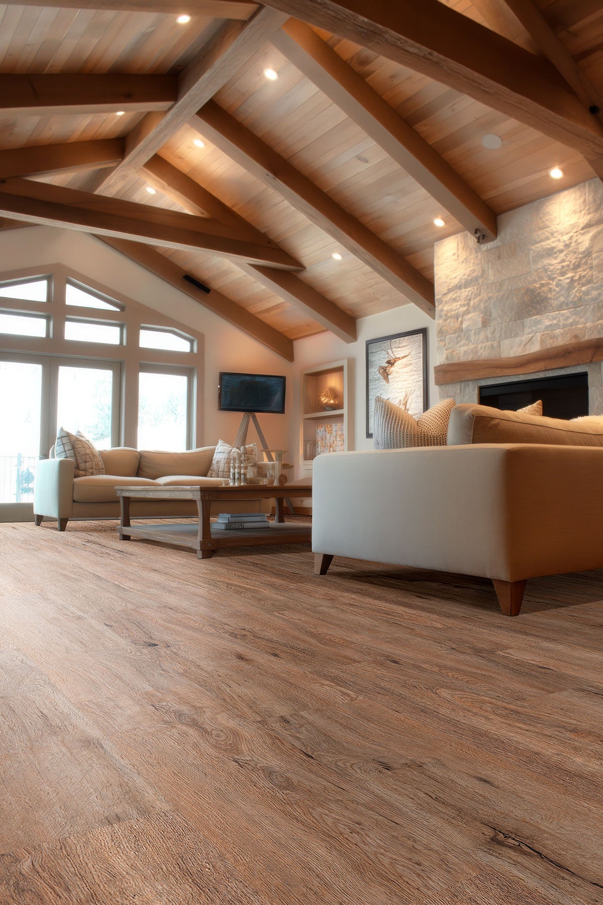 MSI Kallum Fauna Luxury Vinyl Plank Flooring — surface detail in natural tonality