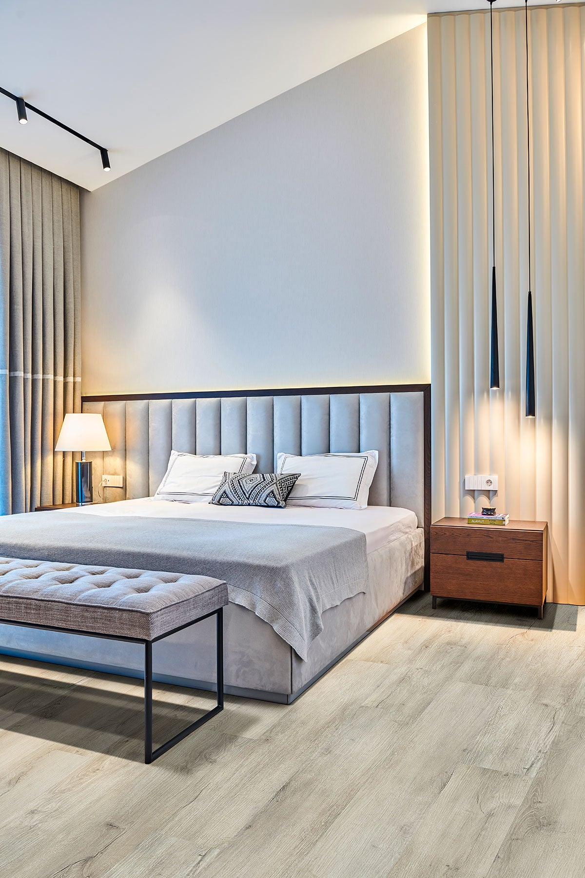MSI Kallum York Gray Luxury Vinyl Plank Flooring — surface detail in gray tonality