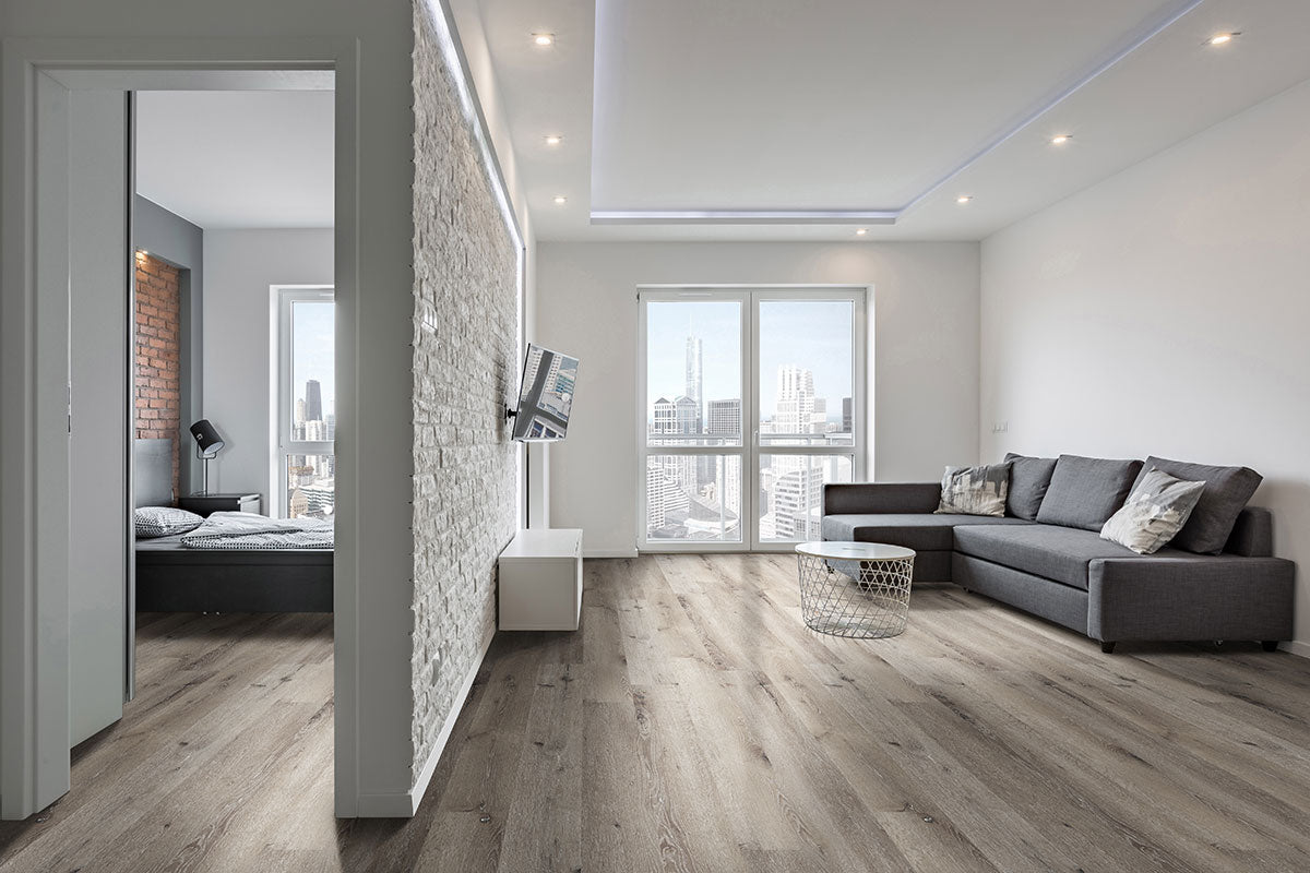 MSI Katavia Charcoal Oak Luxury Vinyl Plank Flooring — surface detail in charcoal tonality