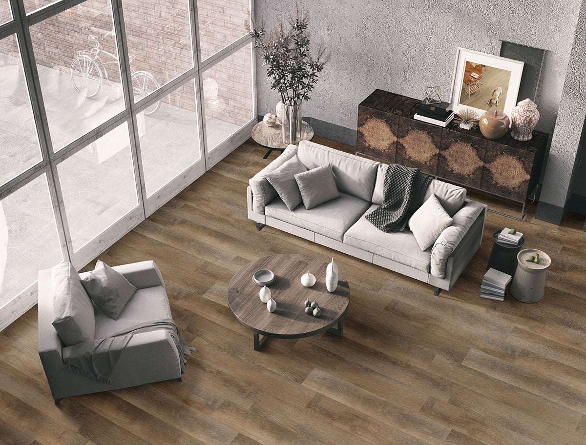 MSI Katavia Reclaimed Oak Luxury Vinyl Plank Flooring — surface detail in natural tonality