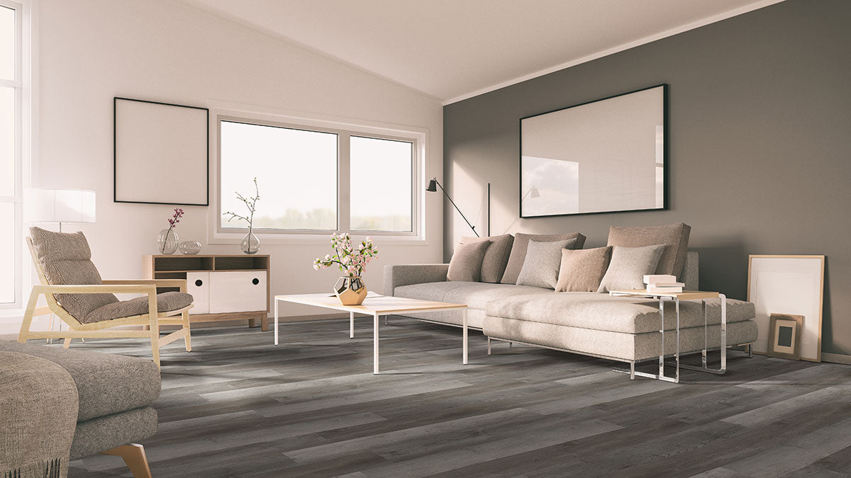 MSI Katavia Woodrift Gray Luxury Vinyl Plank Flooring — surface detail in gray tonality