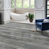 MSI Andover Kingsdown Gray Luxury Vinyl Plank Flooring — surface detail in gray tonality