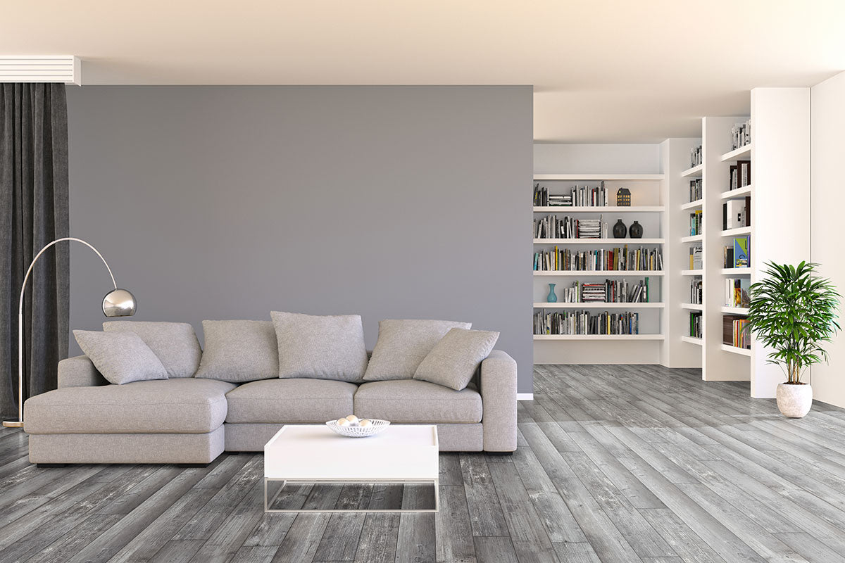 MSI Andover Kingsdown Gray Luxury Vinyl Plank Flooring — surface detail in gray tonality