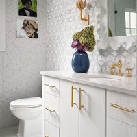 MSI Carrara White La Fleur Marble Tile — surface detail in white tonality