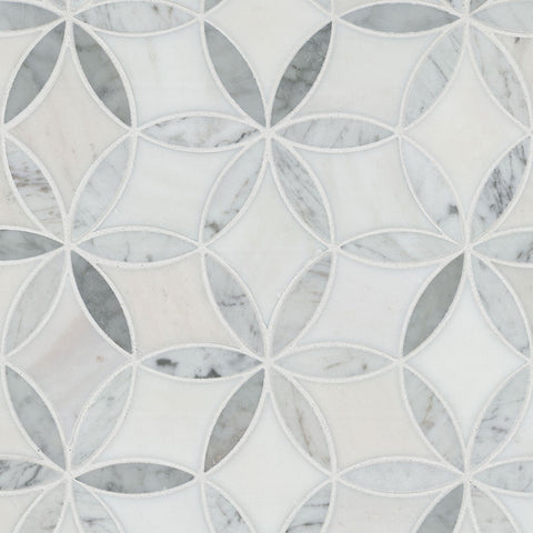 MSI Carrara White La Fleur Marble Tile
