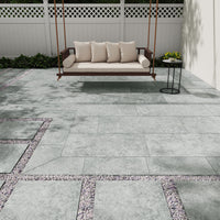 MSI Legions Lunar Silver Porcelain Paver — surface detail in silver tonality