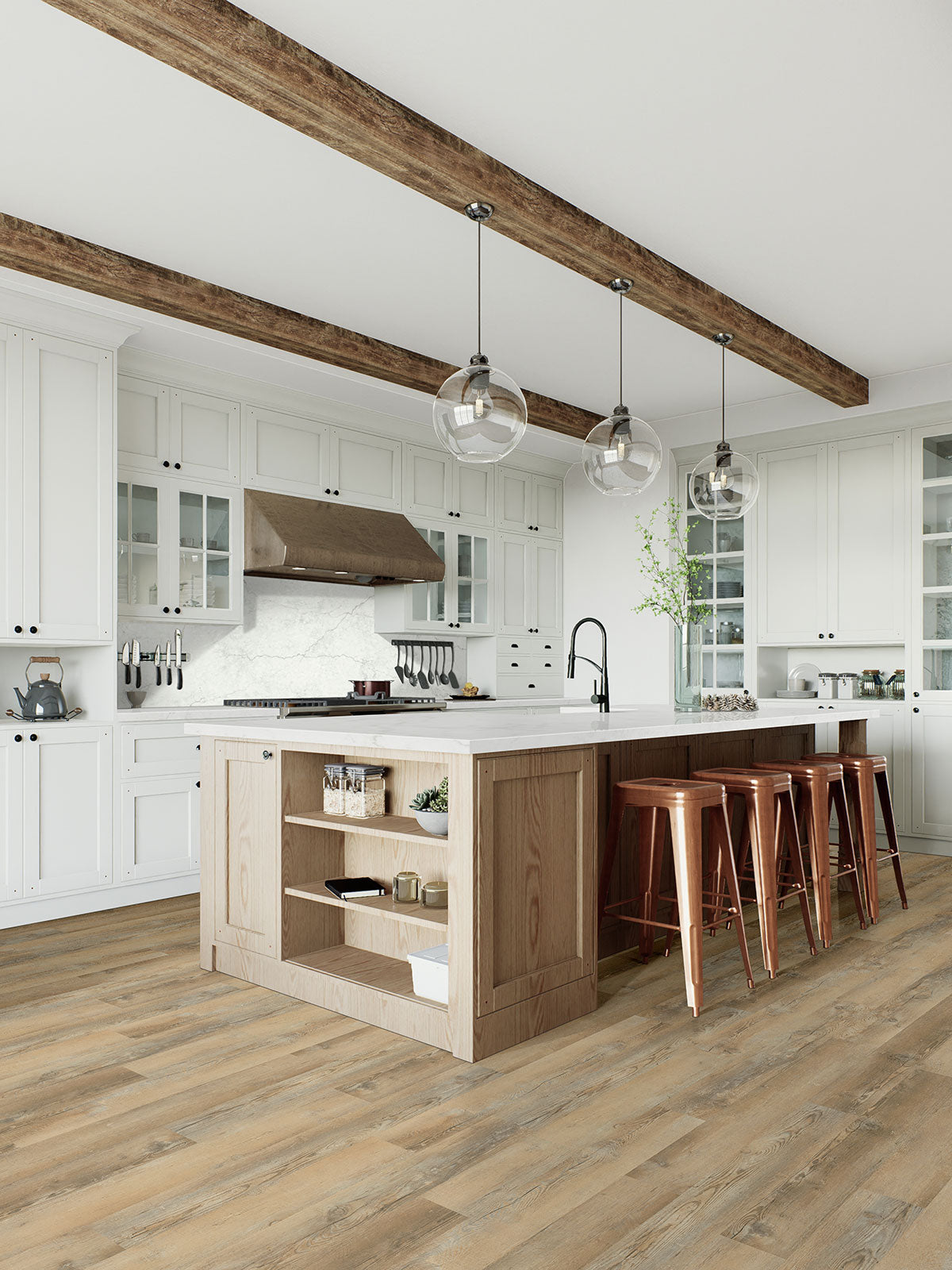MSI Katavia Lime Washed Oak Luxury Vinyl Plank Flooring — surface detail in natural tonality