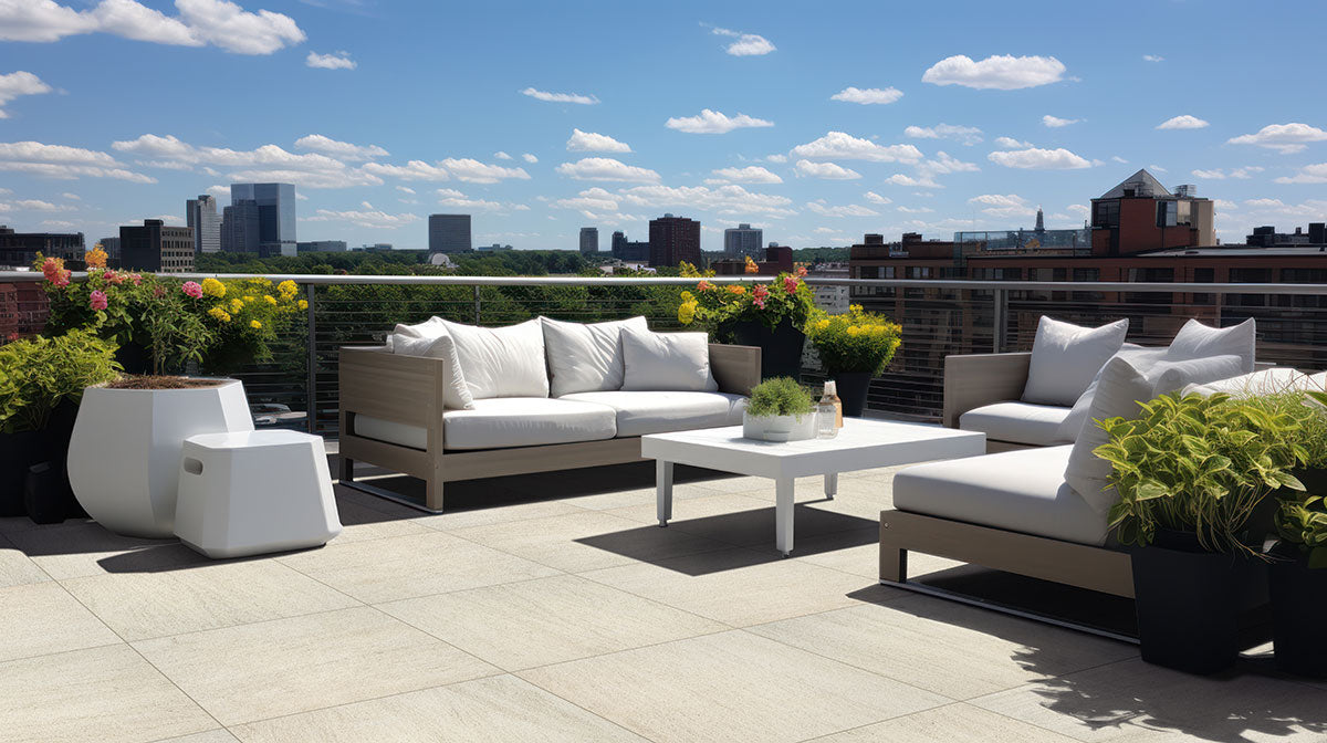 MSI Livingstyle Beige Porcelain Paver — surface detail in beige tonality