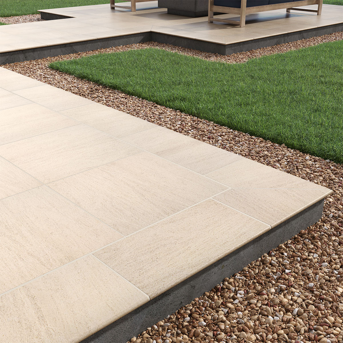 MSI Livingstyle Beige Porcelain Paver — surface detail in beige tonality