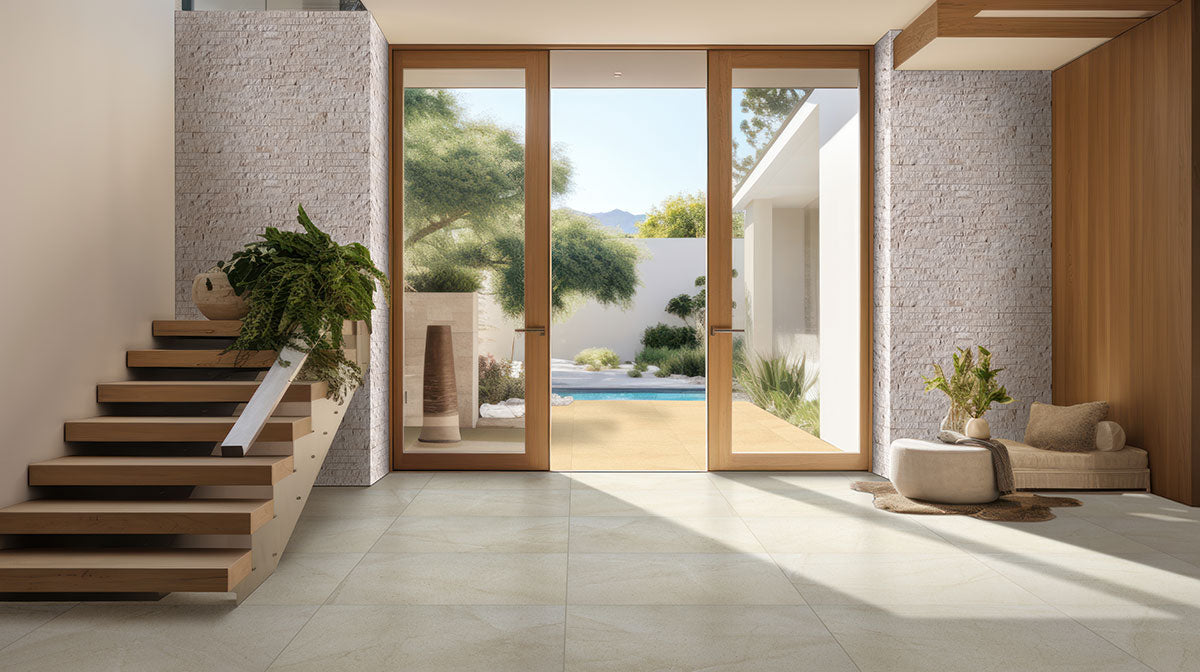 MSI Livingstyle Cream Porcelain Paver — surface detail in cream tonality