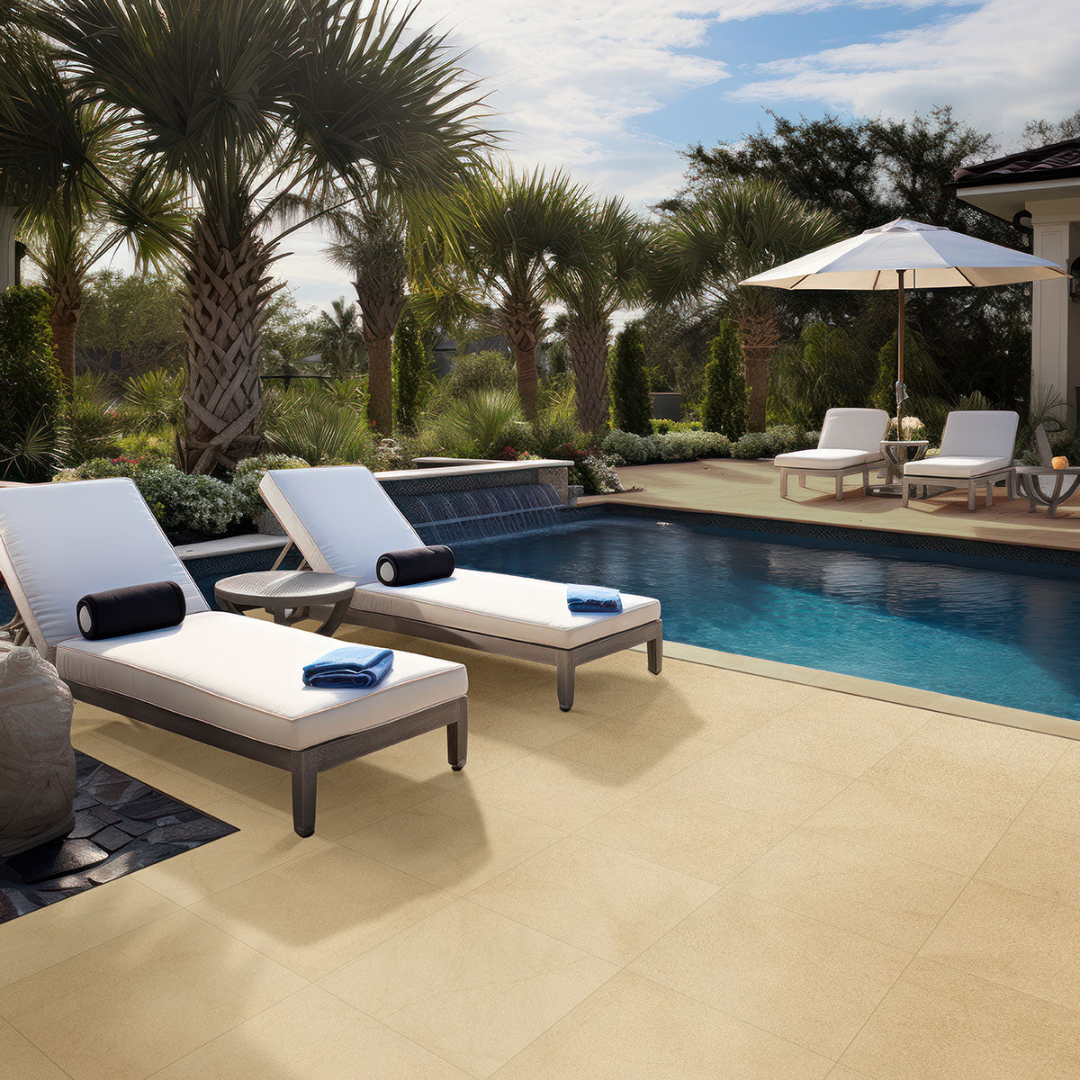 MSI Livingstyle Cream Porcelain Paver — surface detail in cream tonality