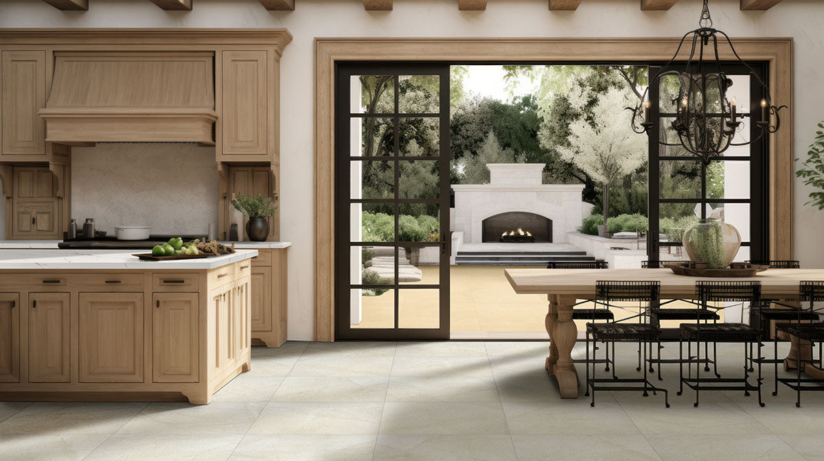 MSI Livingstyle Cream Porcelain Paver — surface detail in cream tonality